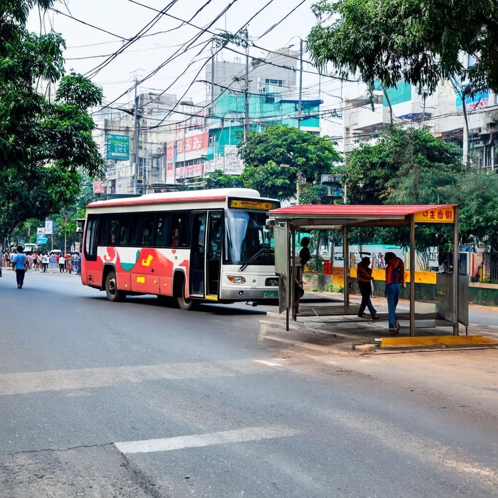 Hành khách xuống xe buýt gần Nhà thuốc Linh Chi 1 trên đường Hậu Giang, Quận 6.